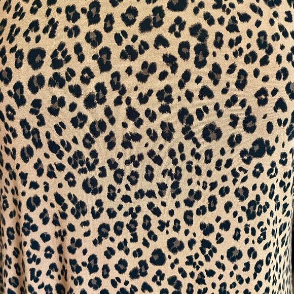 Old Navy Knit Sheath Dress Leopard Print LG Tall Long Sleeves Fall Casual Work - Picture 6 of 8